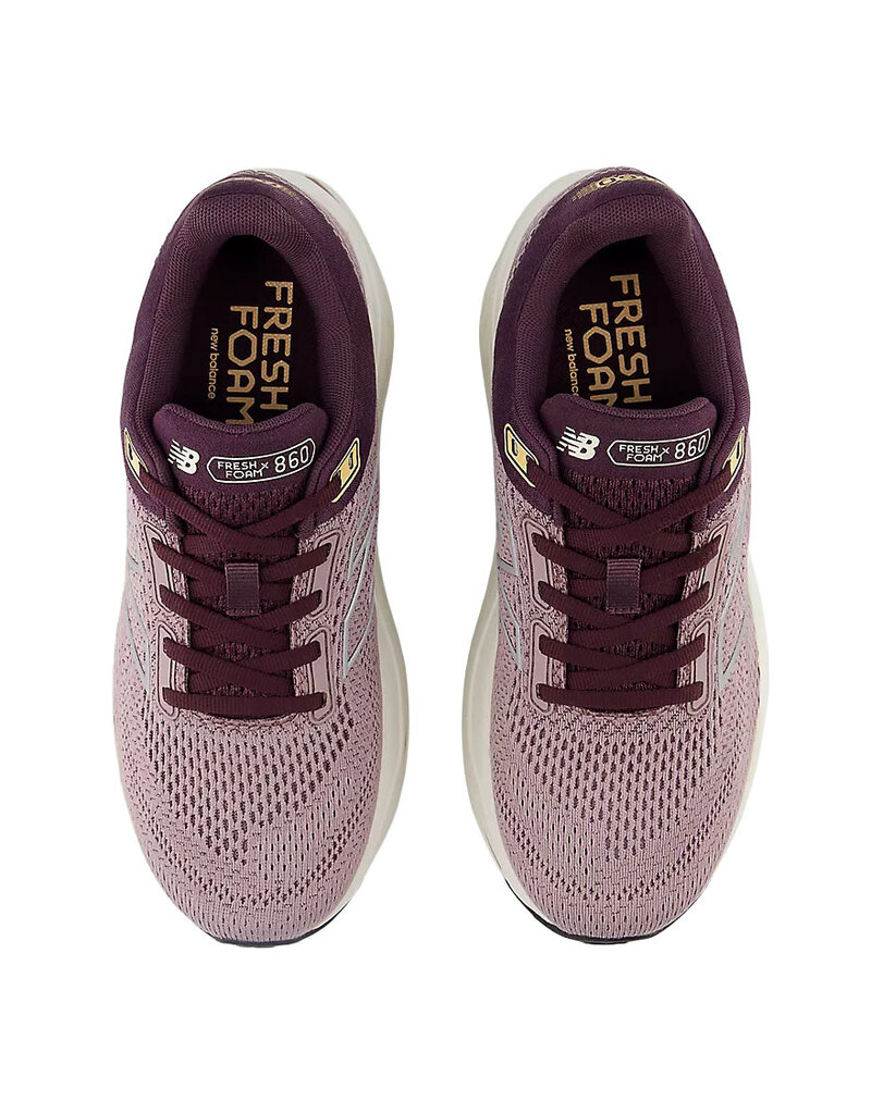 NEW BALANCE WOMEN'S 860V14-ICE WINE/PLUM BROWN/SILVER METALLIC