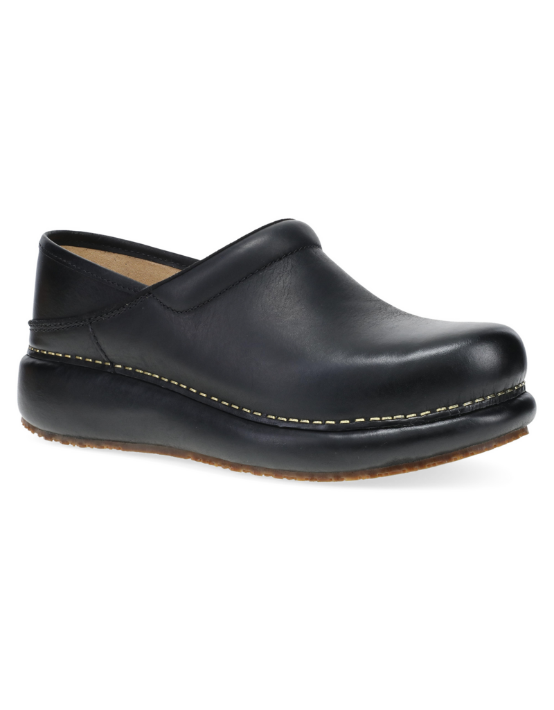 DANSKO WOMEN'S PLATFORM PRO CLOG BURNISHED NUBUCK-BLACK