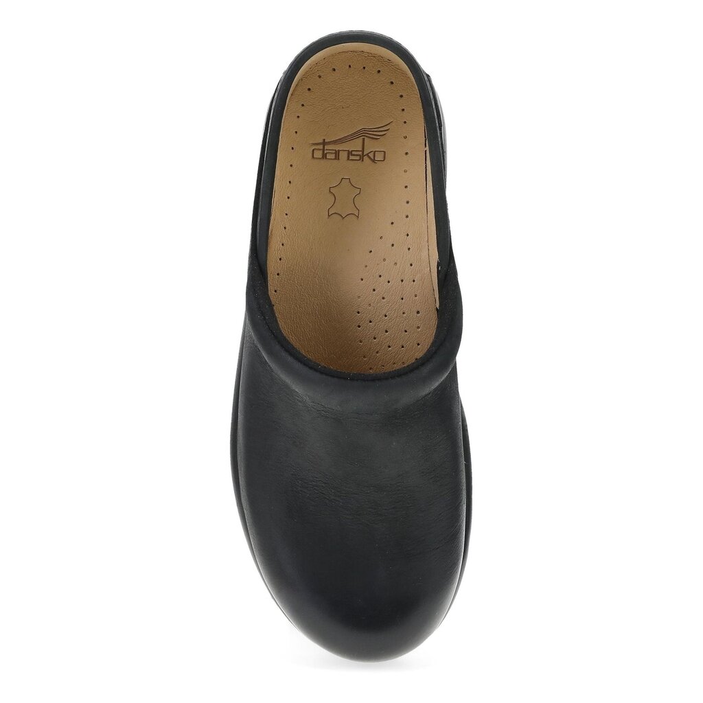 DANSKO WOMEN'S PLATFORM PRO CLOG BURNISHED NUBUCK-BLACK | BEND SHOE CO