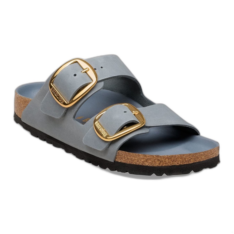 BIRKENSTOCK ARIZONA BIG BUCKLE OILED LEATHER-BASALT GRAY