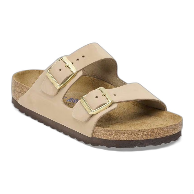 BIRKENSTOCK ARIZONA SOFT FOOTBED SANDCASTLE NUBUCK