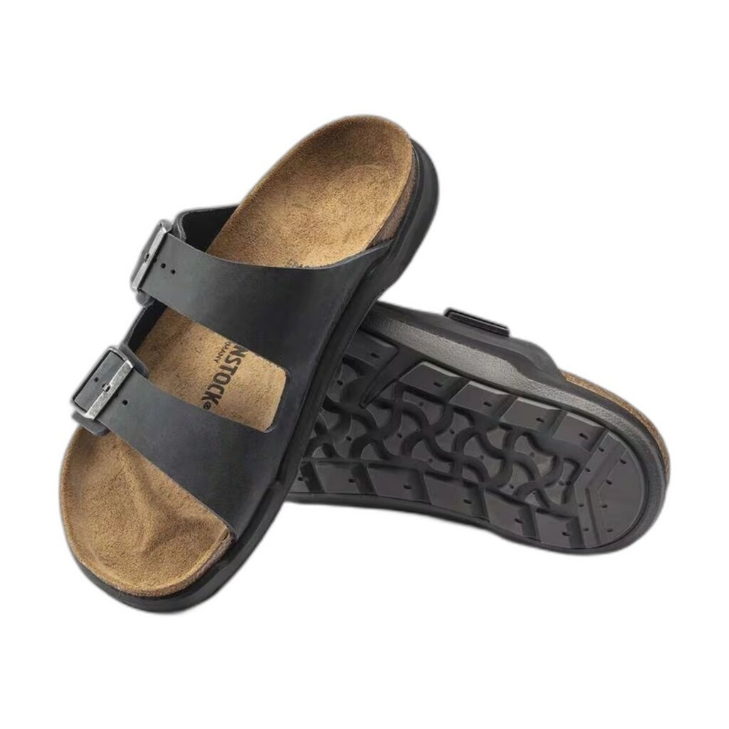 BIRKENSTOCK ARIZONA CROSS TOWN OILED LEATHER-BLACK | BEND SHOE CO