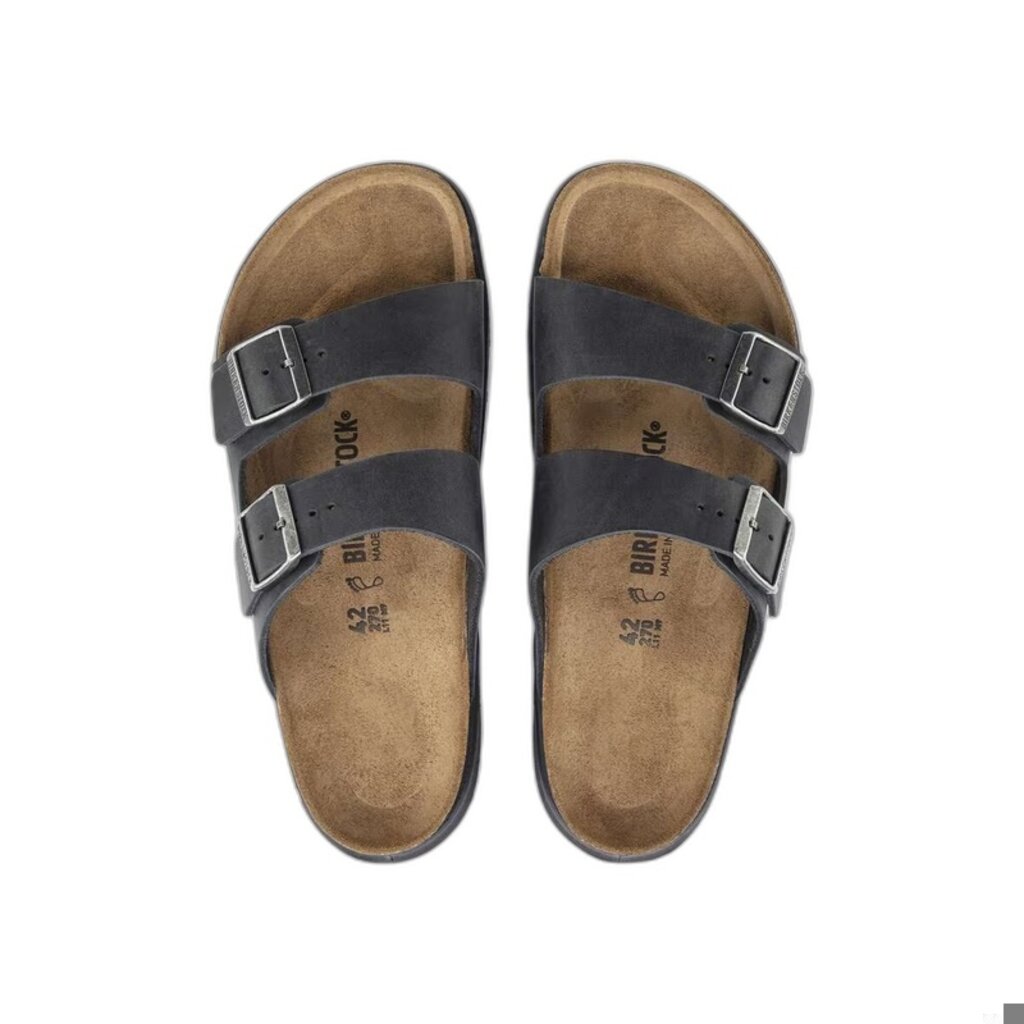 BIRKENSTOCK ARIZONA CROSS TOWN OILED LEATHER-BLACK | BEND SHOE CO