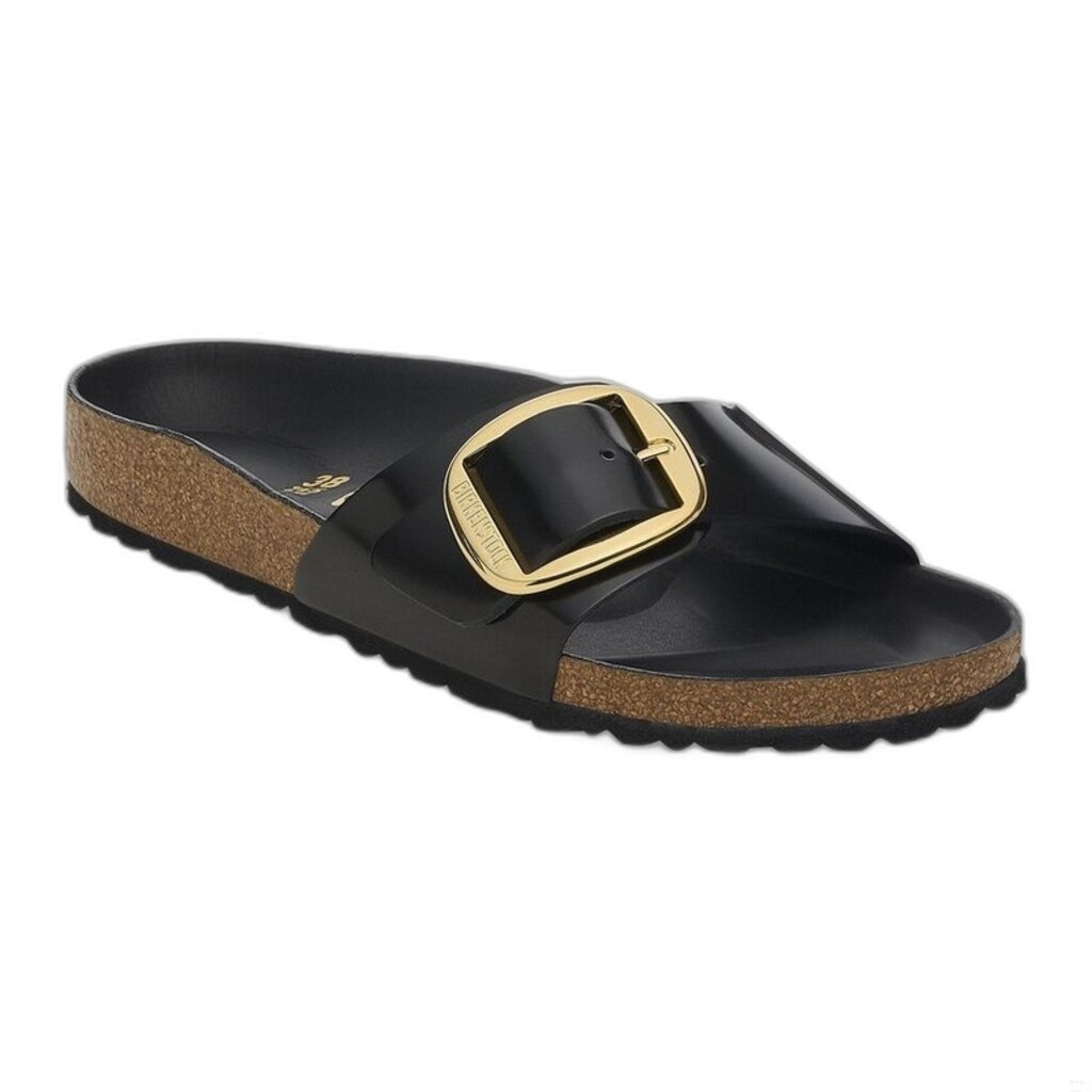 BIRKENSTOCK MADRID BIG BUCKLE NATURAL PATENT LEATHER-HIGH SHINE BLACK | BEND SHOE CO