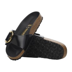 BIRKENSTOCK MADRID BIG BUCKLE NATURAL PATENT LEATHER-HIGH SHINE BLACK | BEND SHOE CO