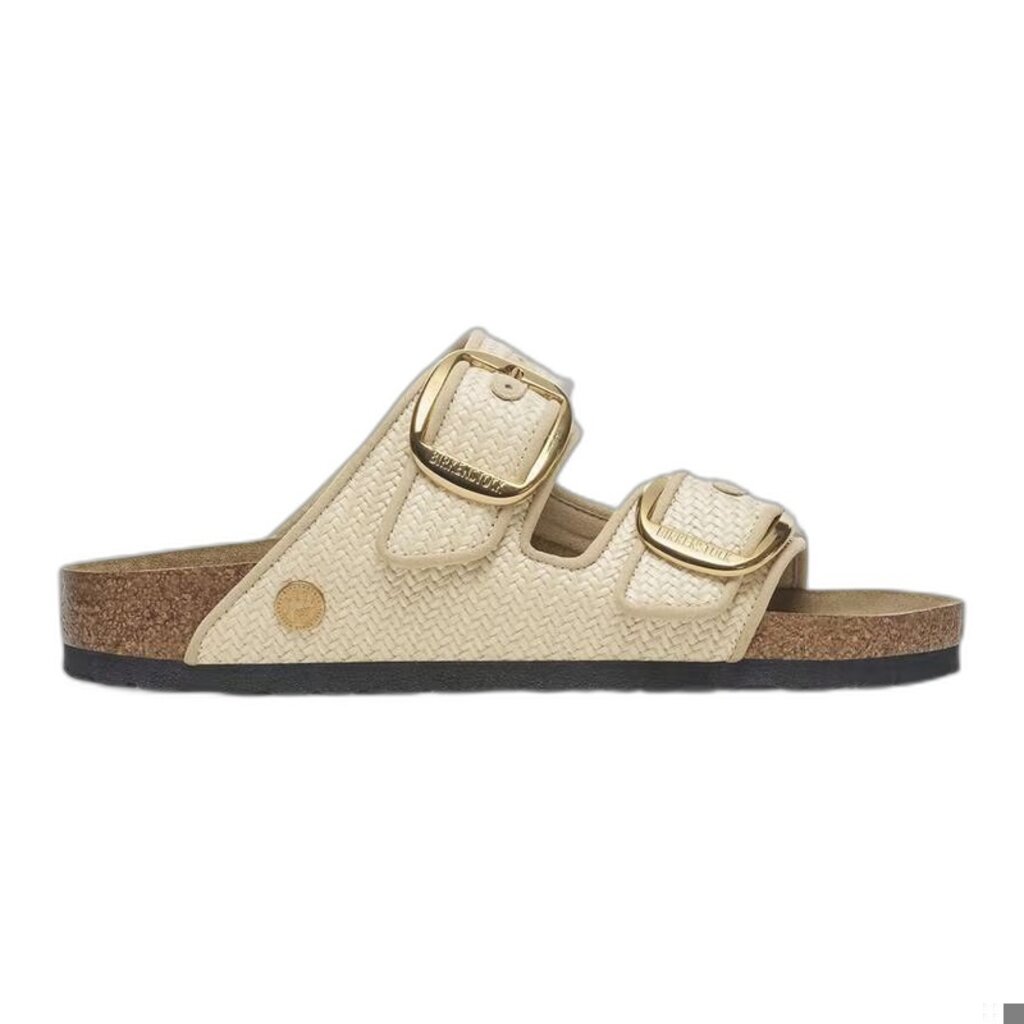 BIRKENSTOCK ARIZONA BIG BUCKLE NATURAL TEXTILE-RAFFIA | BEND SHOE CO