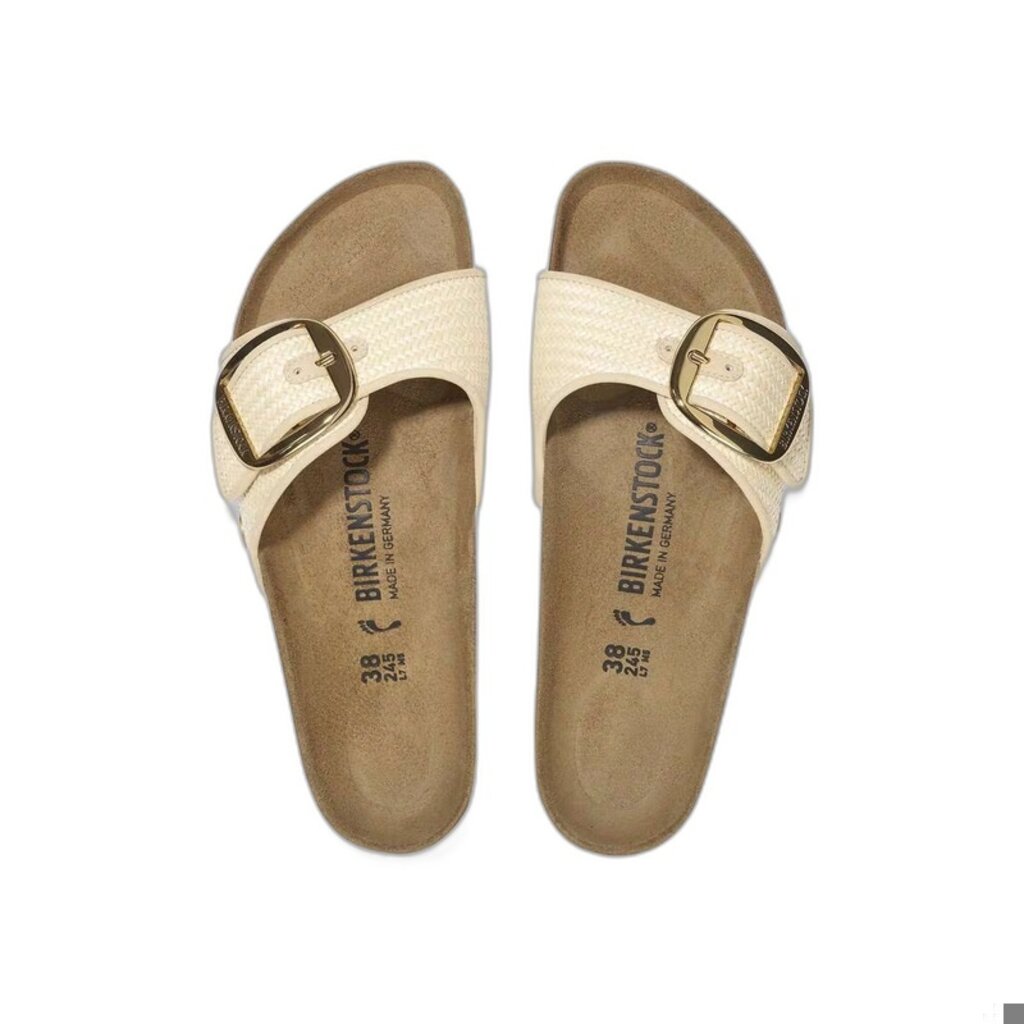 BIRKENSTOCK MADRID BIG BUCKLE NATURAL TEXTILE-RAFFIA | BEND SHOE CO