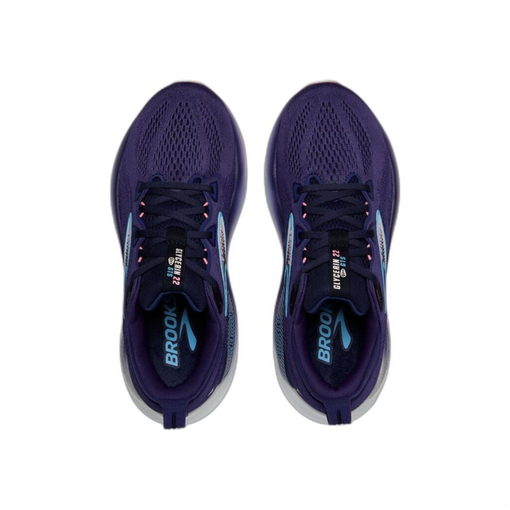 BROOKS WOMEN'S GLYCERIN GTS 22-BLUE RIBBON/PEACOAT/DIANTHUS