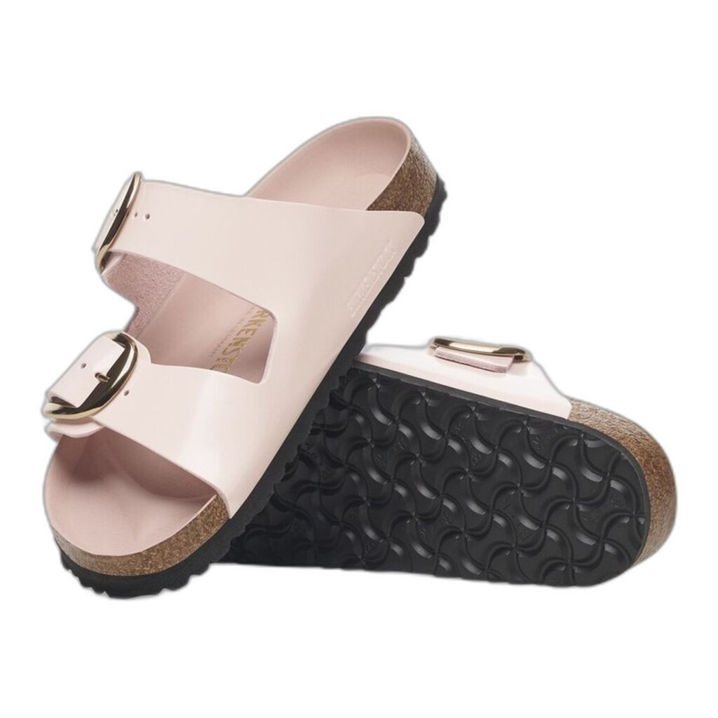 BIRKENSTOCK ARIZONA BIG BUCKLE HIGH SHINE LEATHER-LIGHT ROSE | BEND SHOE CO
