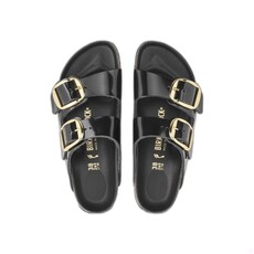BIRKENSTOCK ARIZONA BIG BUCKLE NATURAL PATENT LEATHER-HIGH SHINE BLACK | BEND SHOE CO