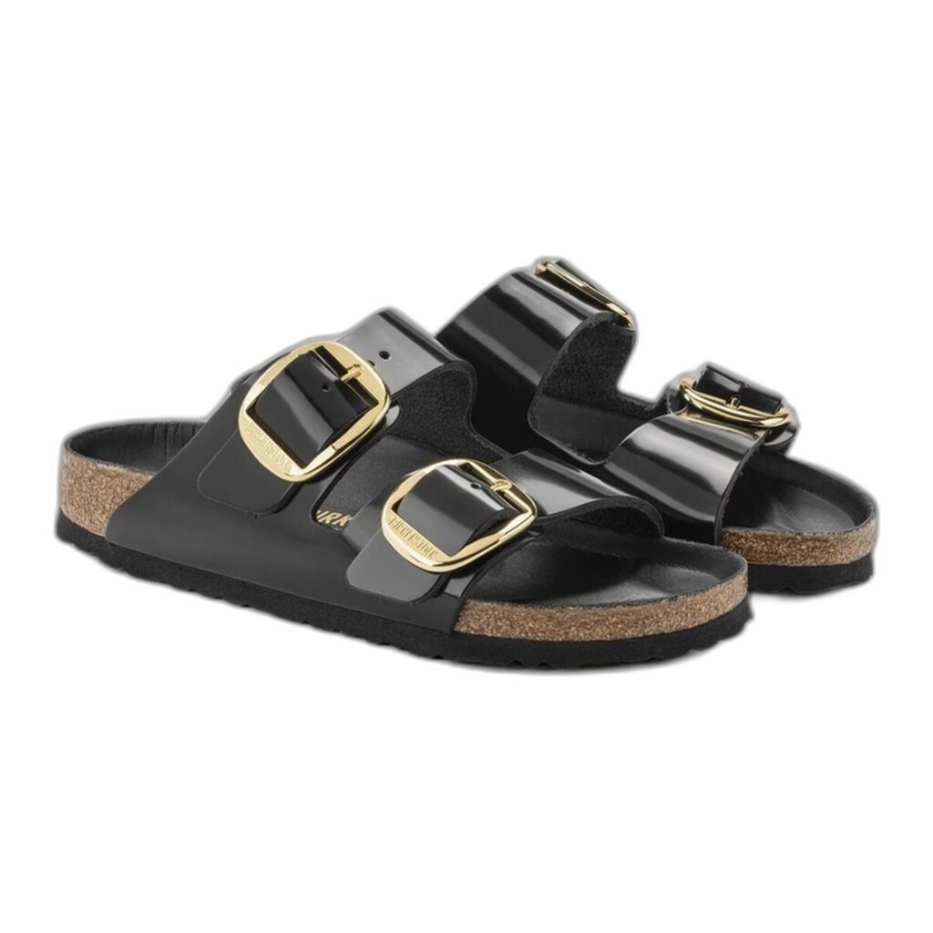 BIRKENSTOCK ARIZONA BIG BUCKLE NATURAL PATENT LEATHER-HIGH SHINE BLACK | BEND SHOE CO