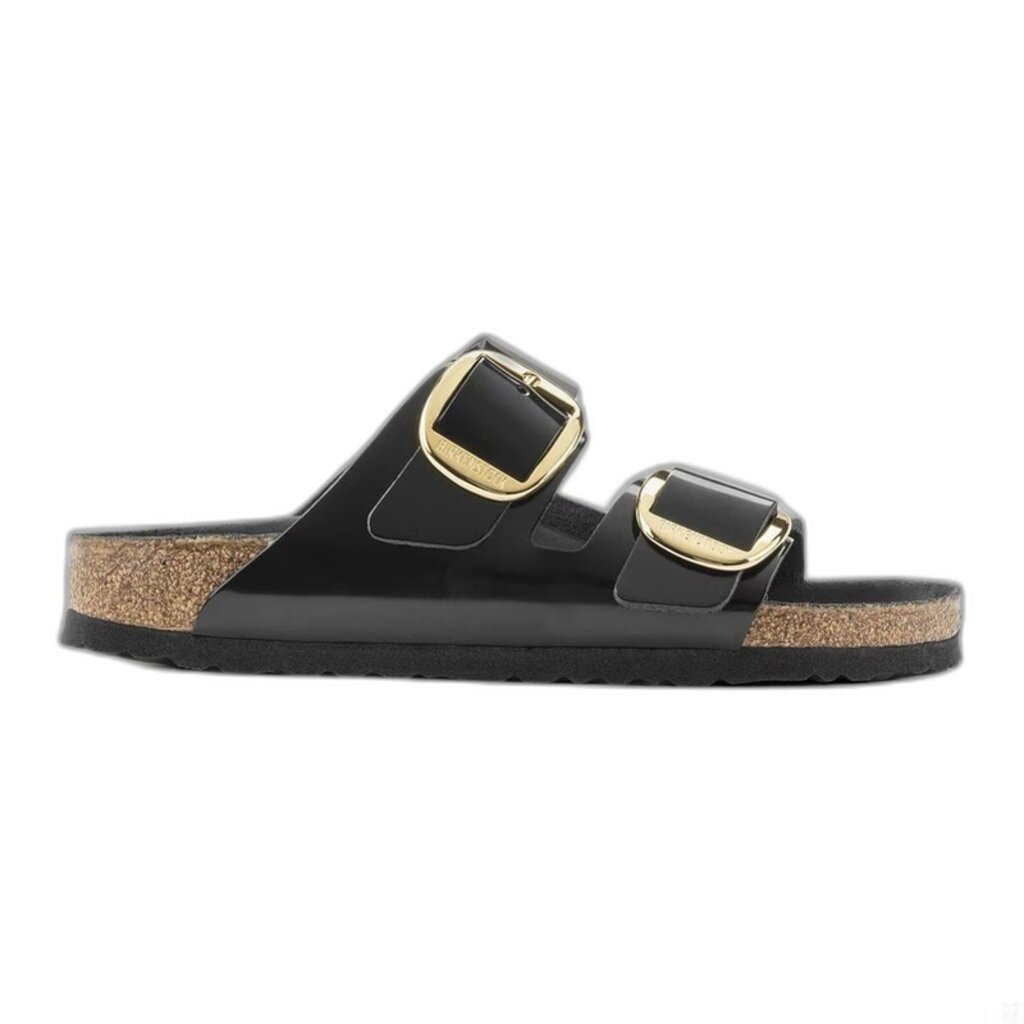 BIRKENSTOCK ARIZONA BIG BUCKLE NATURAL PATENT LEATHER-HIGH SHINE BLACK | BEND SHOE CO