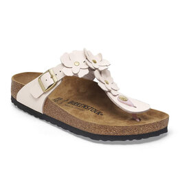 BIRKENSTOCK GIZEH LEATHER FLOWERS-LIGHT ROSE