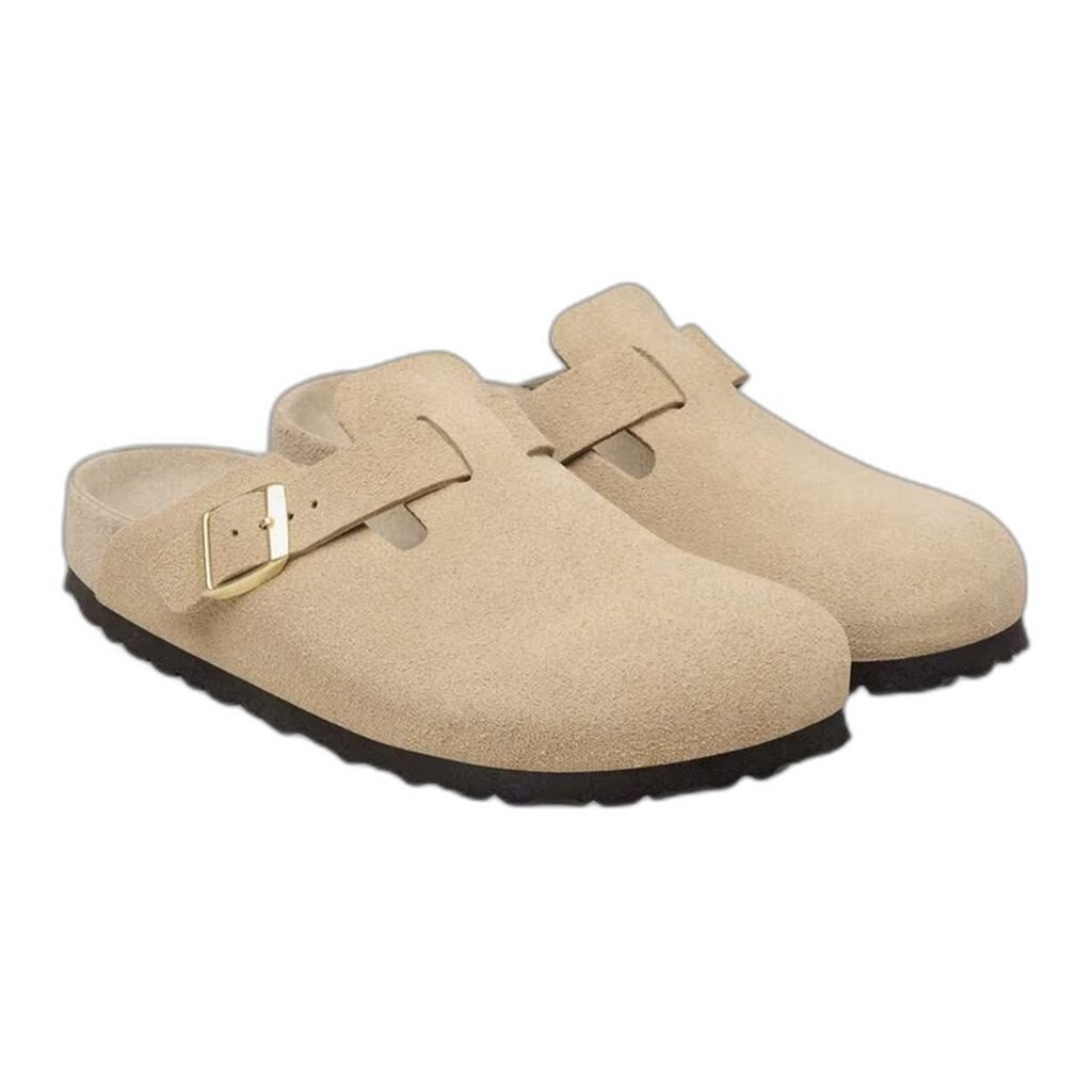 BIRKENSTOCK BOSTON EXQUISITE SUEDE-TAUPE | BEND SHOE CO