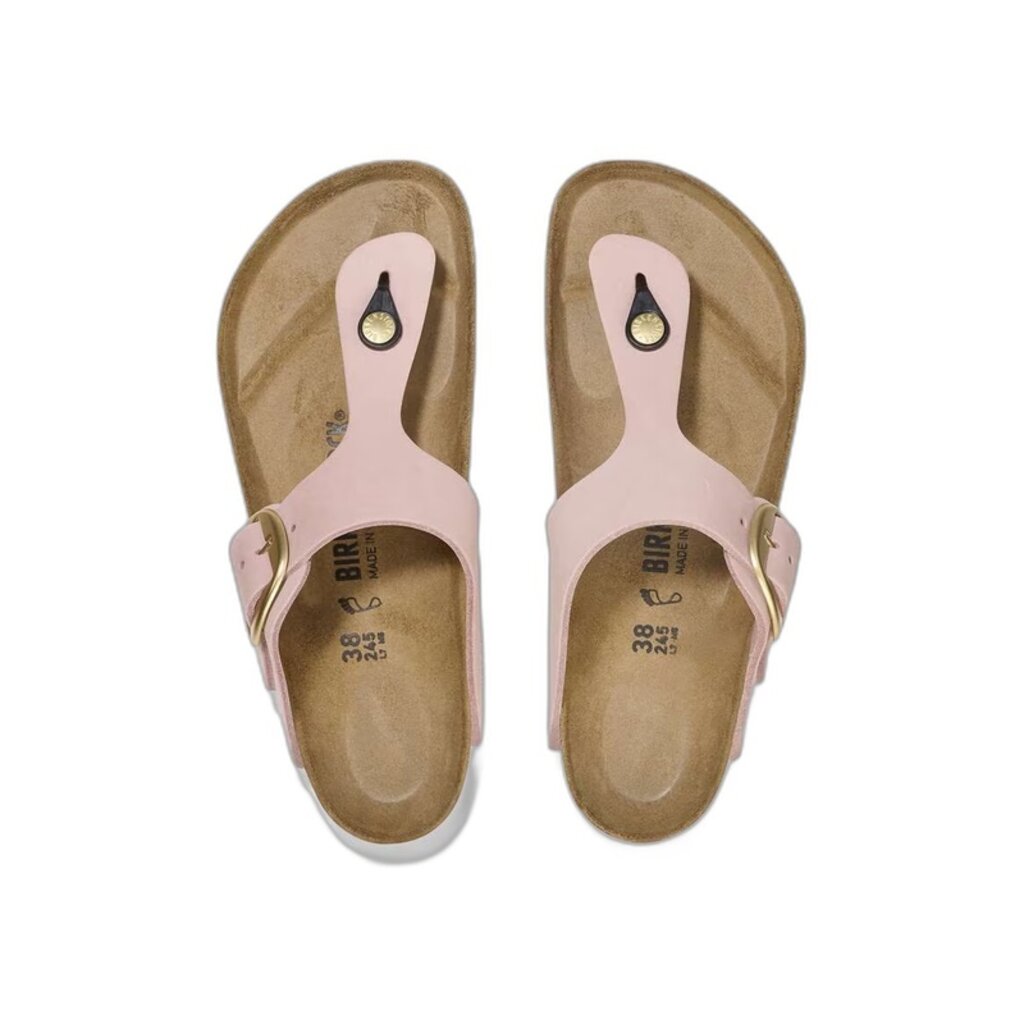 BIRKENSTOCK GIZEH BIG BUCKLE NUBUCK-SOFT PINK | BEND SHOE CO