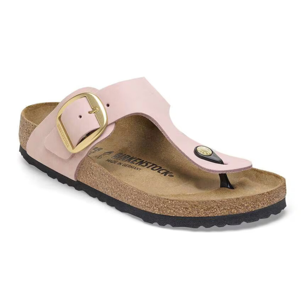BIRKENSTOCK GIZEH BIG BUCKLE NUBUCK-SOFT PINK | BEND SHOE CO