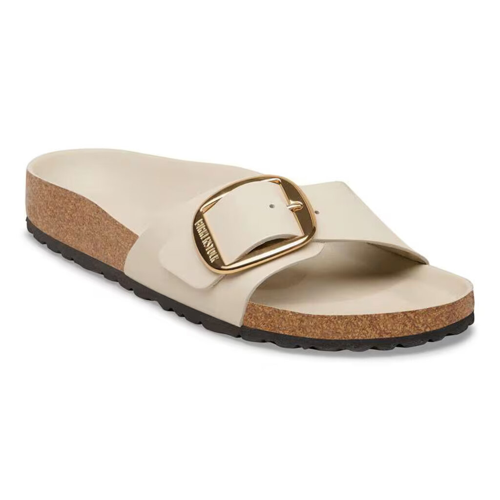 BIRKENSTOCK MADRID BIG BUCKLE LEATHER HIGH SHINE-OYSTER | BEND SHOE CO