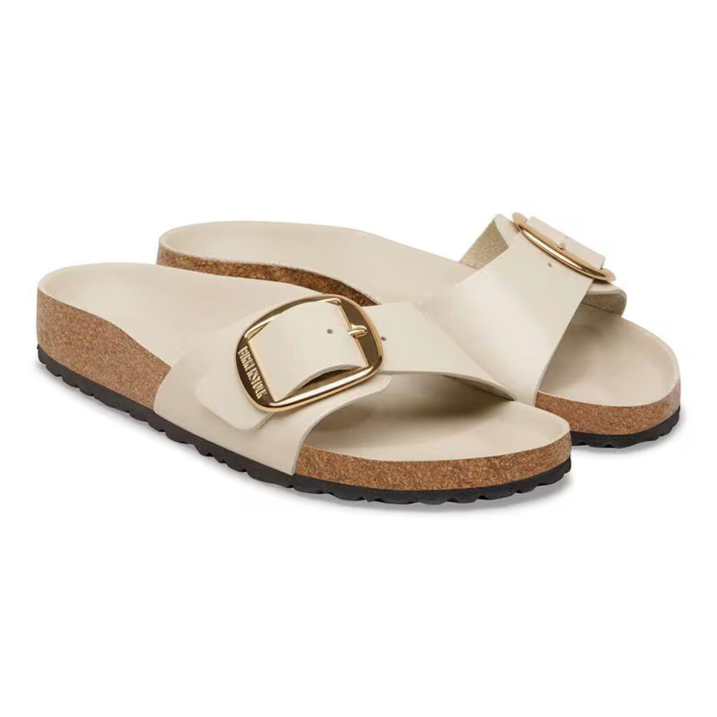 BIRKENSTOCK MADRID BIG BUCKLE LEATHER HIGH SHINE-OYSTER | BEND SHOE CO