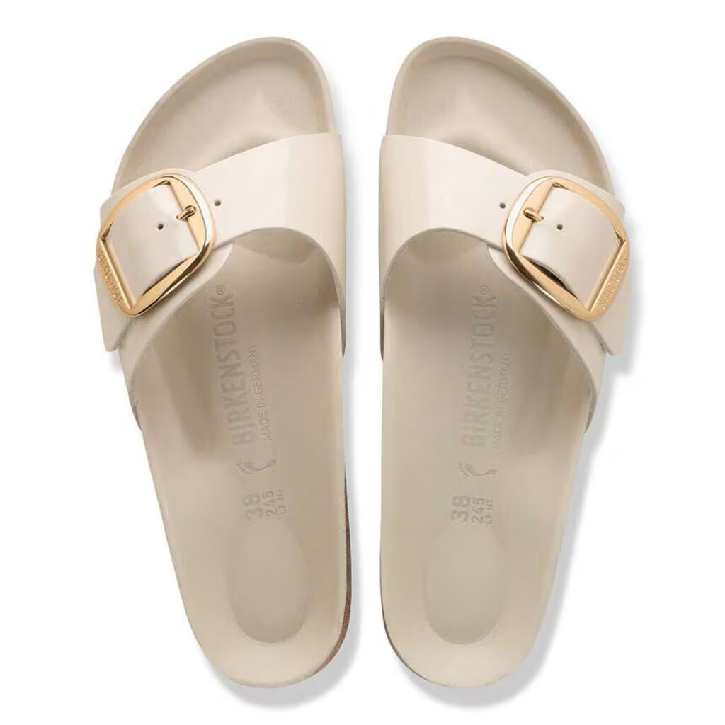 BIRKENSTOCK MADRID BIG BUCKLE LEATHER HIGH SHINE-OYSTER | BEND SHOE CO