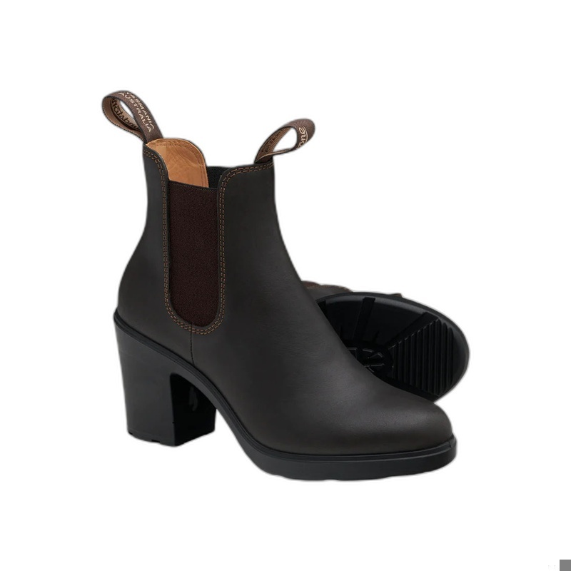 BLUNDSTONE WOMEN'S BLOCK HEELED BOOT-BROWN