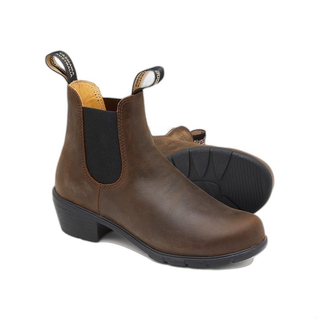 BLUNDSTONE WOMEN'S HEELED BOOT-ANTIQUE BROWN- BEND SHOE CO