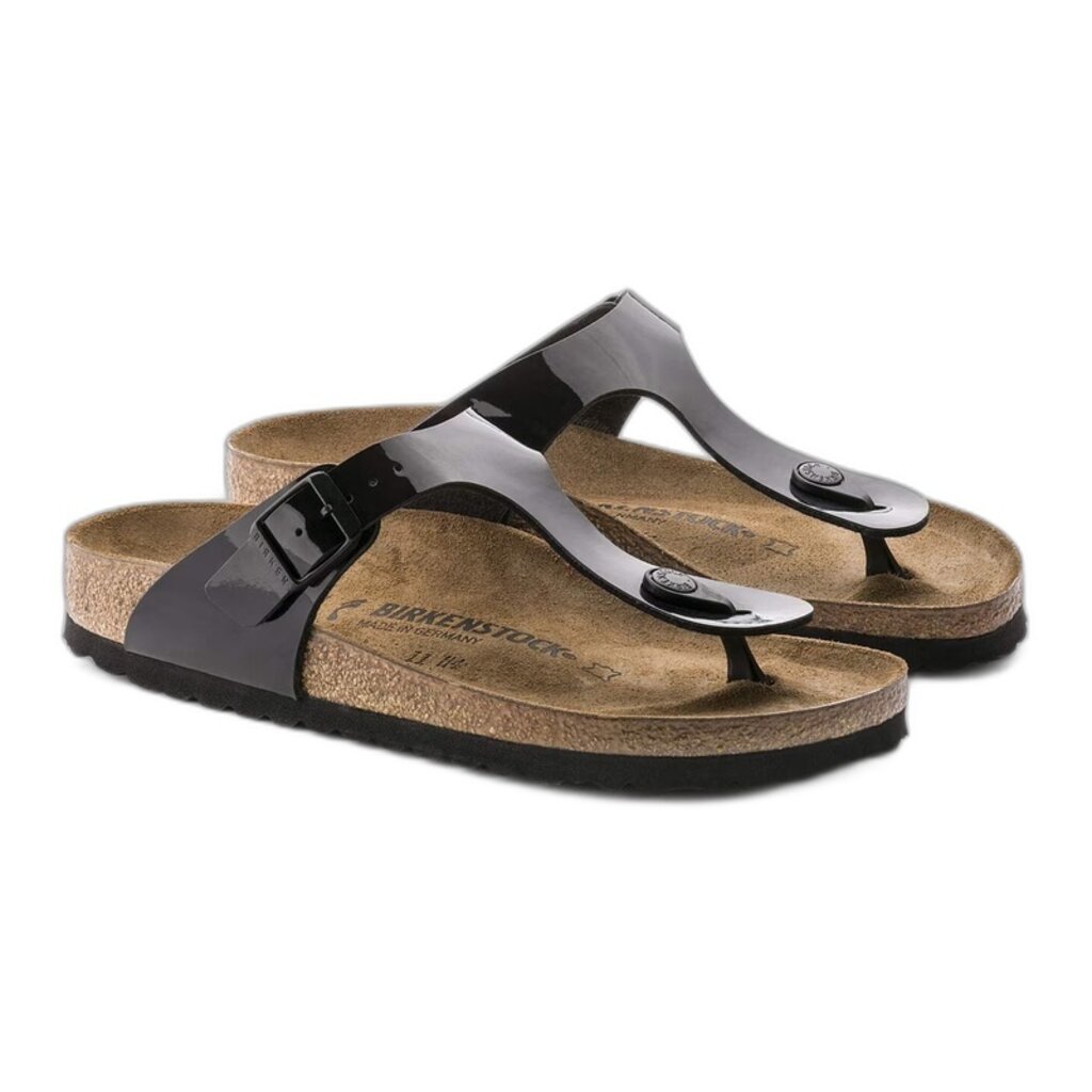BIRKENSTOCK GIZEH PATENT BIRKO-FLOR-BLACK | BEND SHOE CO