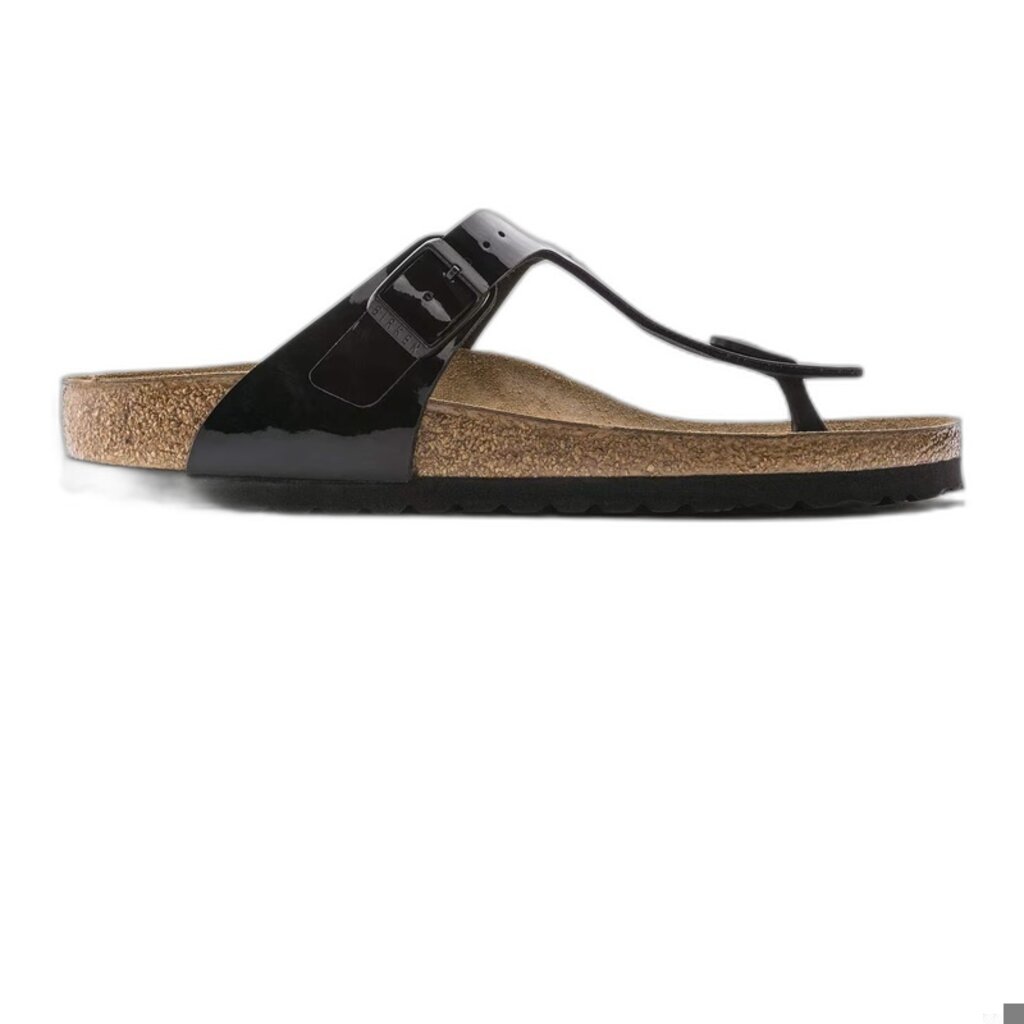 BIRKENSTOCK GIZEH PATENT BIRKO-FLOR-BLACK | BEND SHOE CO