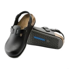 BIRKENSTOCK TOKIO SUPER GRIP LEATHER-BLACK | BEND SHOE CO