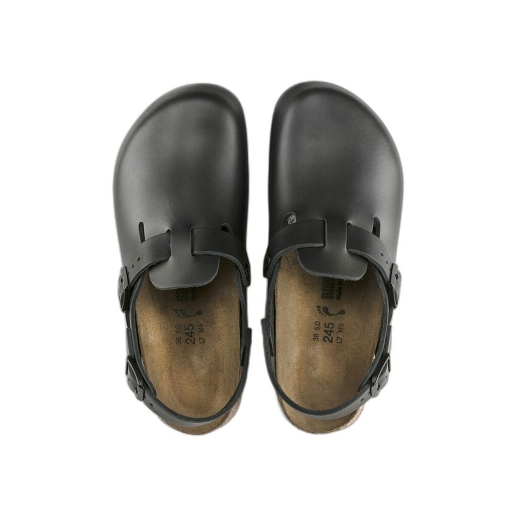 BIRKENSTOCK TOKIO SUPER GRIP LEATHER-BLACK | BEND SHOE CO