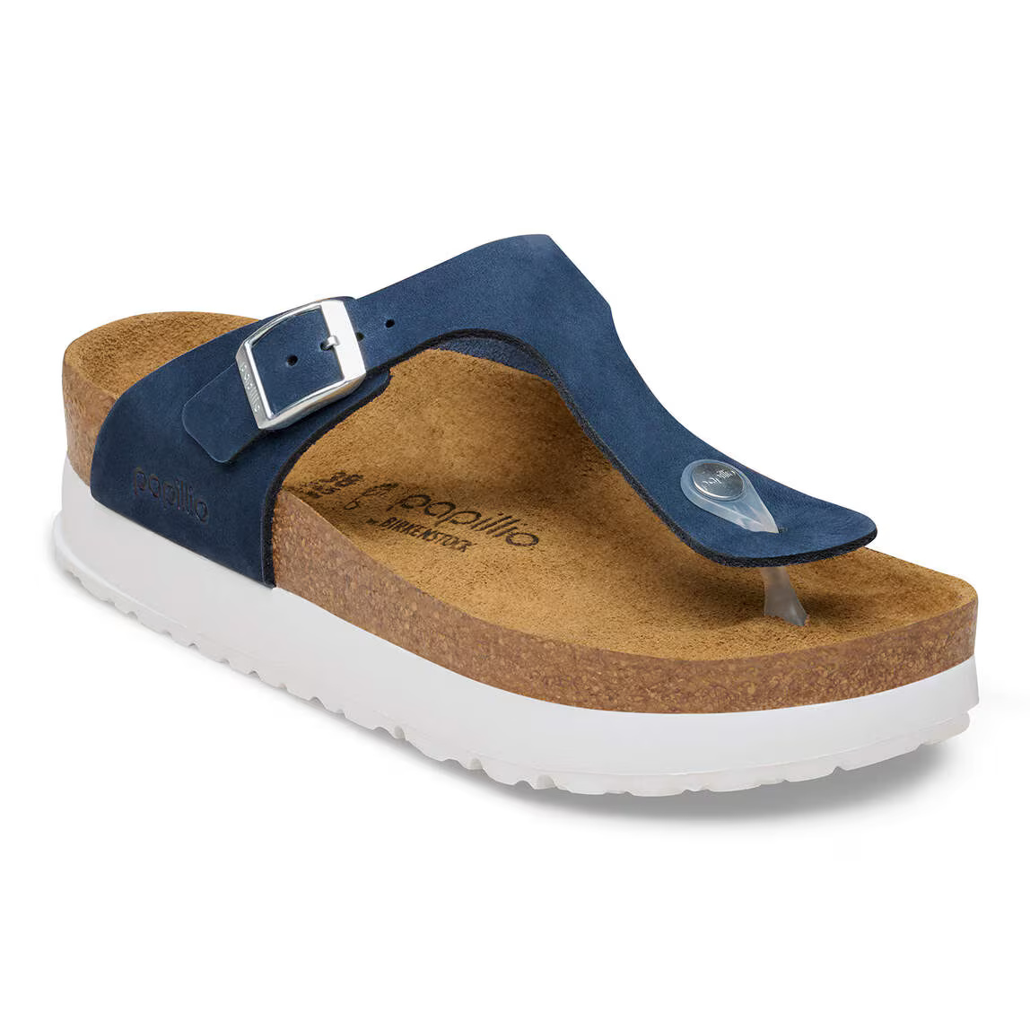 BIRKENSTOCK GIZEH FLEX PLATFORM NUBUCK-NEW NAVY