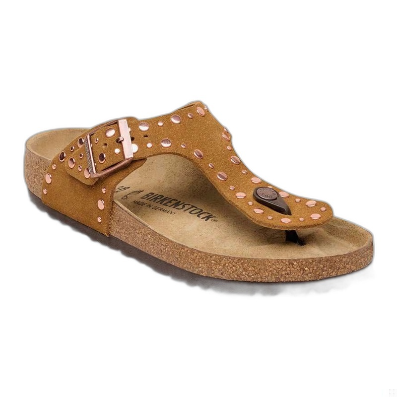 BIRKENSTOCK GIZEH RIVETS SUEDE-MINK