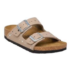 BIRKENSTOCK ARIZONA KIDS RIVETS SOFT BIRKI-GRAY TAUPE | BEND SHOE CO