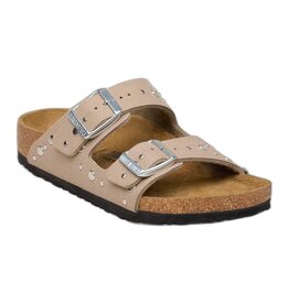 BIRKENSTOCK ARIZONA KIDS RIVETS SOFT BIRKI-GRAY TAUPE