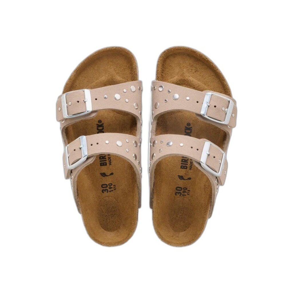 BIRKENSTOCK ARIZONA KIDS RIVETS SOFT BIRKI-GRAY TAUPE | BEND SHOE CO