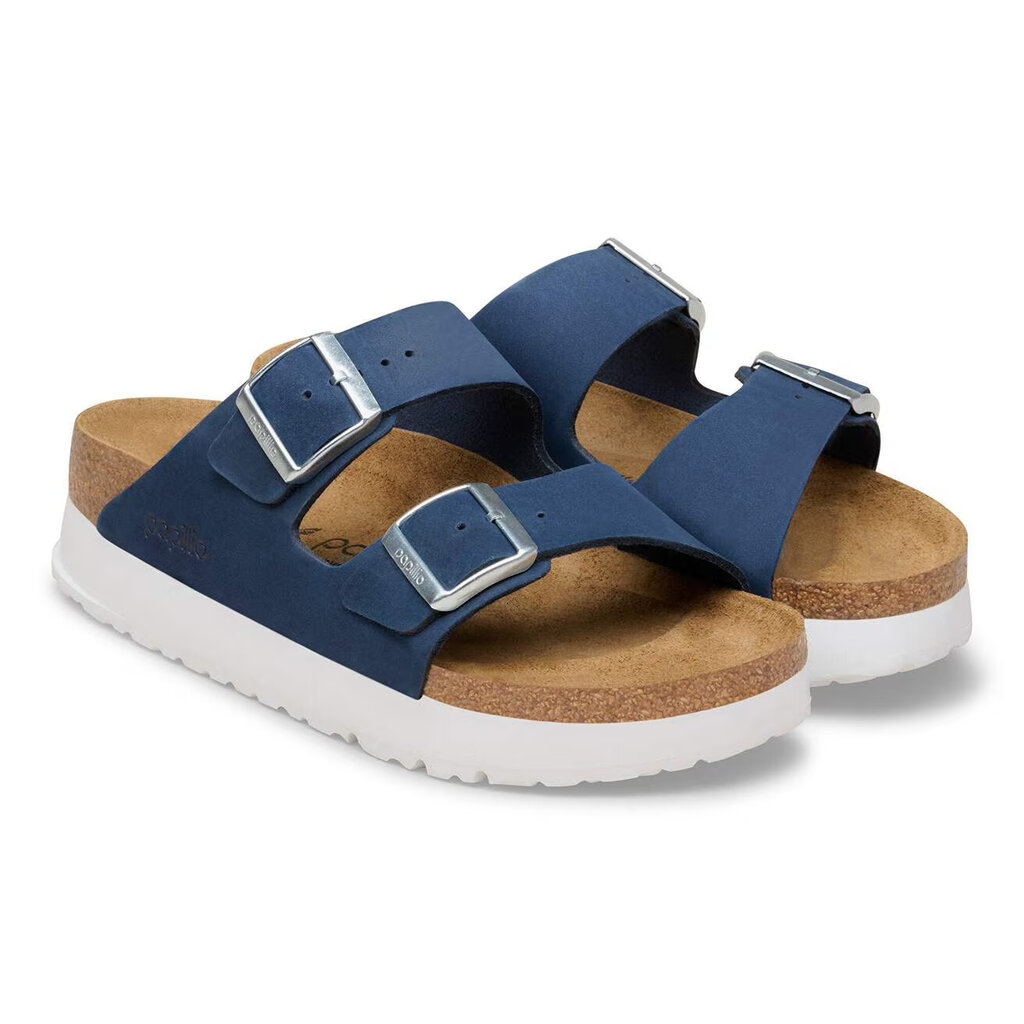 BIRKENSTOCK ARIZONA FLEX PLATFORM NUBUCK-NEW NAVY | BEND SHOE CO