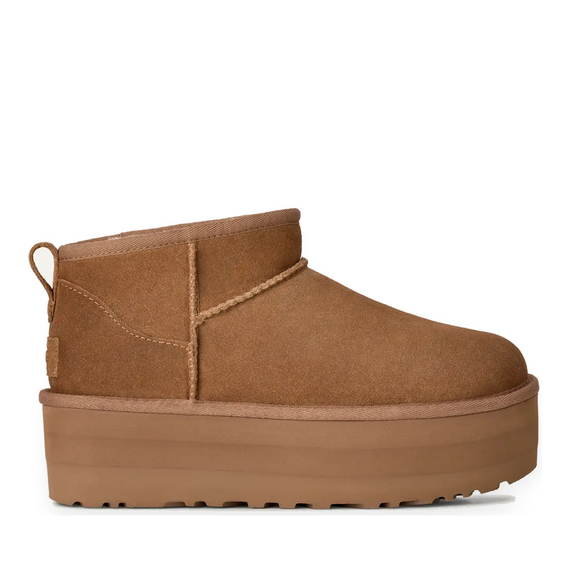 UGG WOMEN'S CLASSIC ULTRA MINI PLATFORM BOOT-CHESTNUT