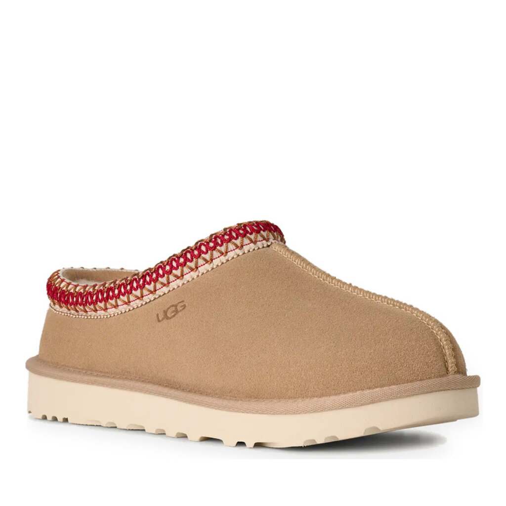 UGG WOMEN'S TASMAN II SLIPPER-SAND/DARK CHERRY