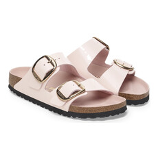 BIRKENSTOCK ARIZONA BIG BUCKLE HIGH SHINE LEATHER-LIGHT ROSE | BEND SHOE CO