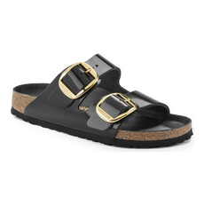 BIRKENSTOCK ARIZONA BIG BUCKLE NATURAL PATENT LEATHER-HIGH SHINE BLACK | BEND SHOE CO