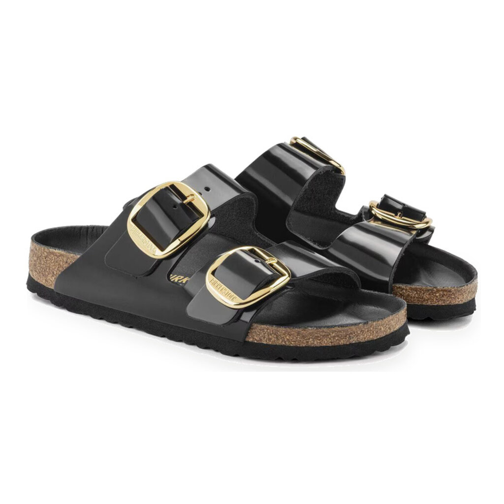 BIRKENSTOCK ARIZONA BIG BUCKLE NATURAL PATENT LEATHER-HIGH SHINE BLACK | BEND SHOE CO
