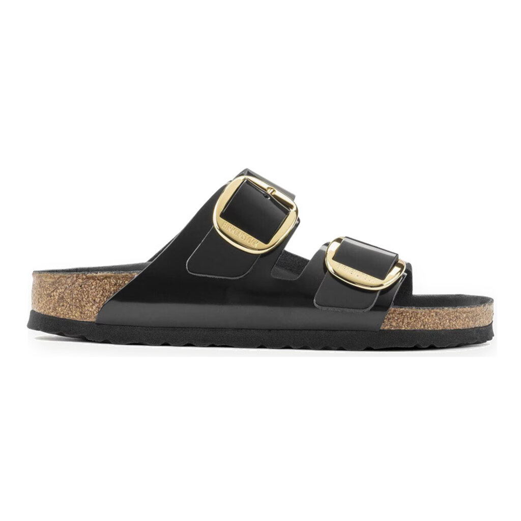 BIRKENSTOCK ARIZONA BIG BUCKLE NATURAL PATENT LEATHER-HIGH SHINE BLACK | BEND SHOE CO