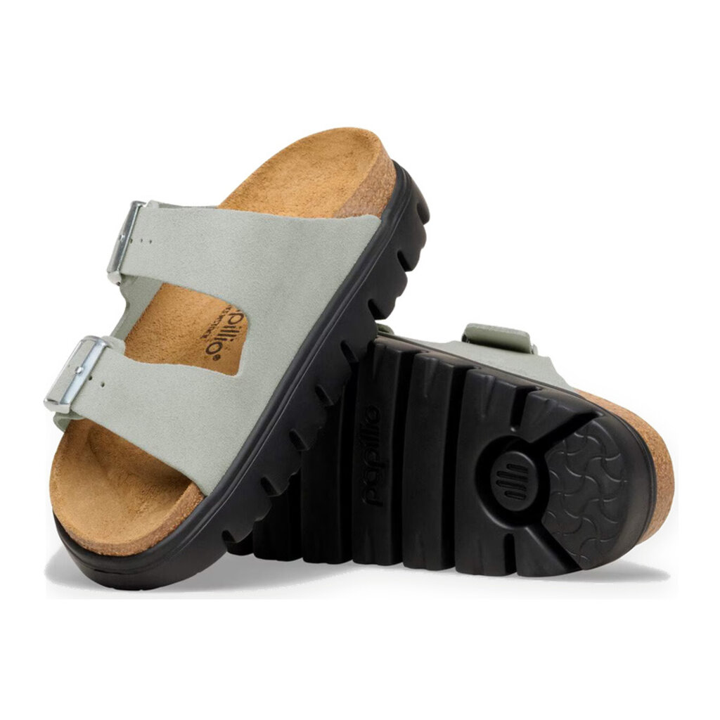 BIRKENSTOCK ARIZONA CHUNKY SUEDE-PURE SAGE