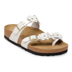 BIRKENSTOCK MAYARI FLOWERS LEATHER-WHITE | BEND SHOE CO