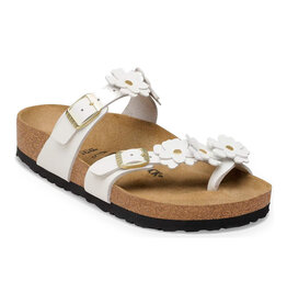 BIRKENSTOCK MAYARI FLOWERS LEATHER-WHITE