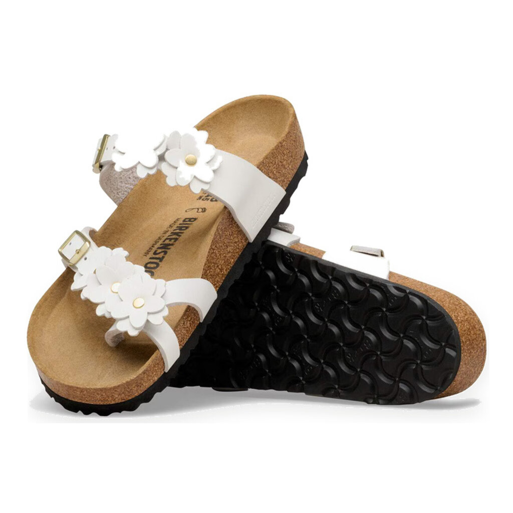 BIRKENSTOCK MAYARI FLOWERS LEATHER-WHITE | BEND SHOE CO