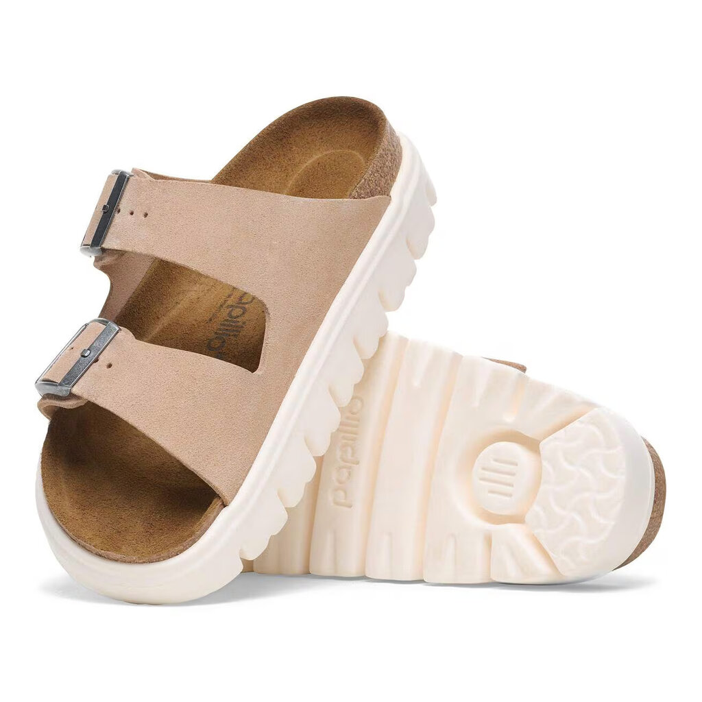 BIRKENSTOCK ARIZONA CHUNKY WARM SAND SUEDE | BEND SHOE CO