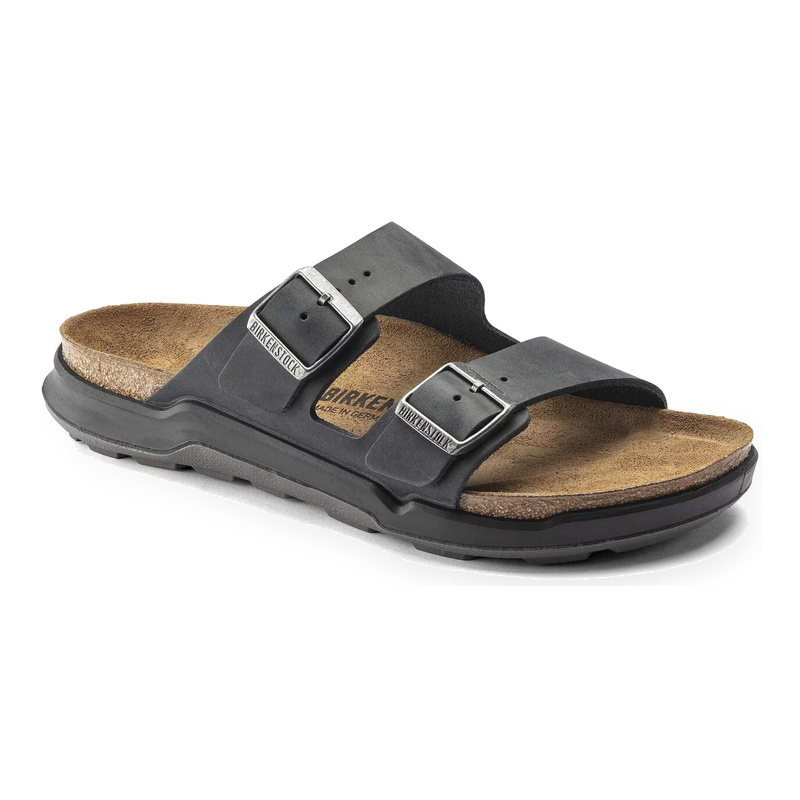 BIRKENSTOCK ARIZONA CROSS TOWN OILED LEATHER-BLACK
