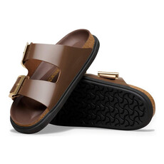 BIRKENSTOCK ARIZONA DROPLET BUCKLE HIGH SHINE LEATHER-CARAFE | BEND SHOE CO