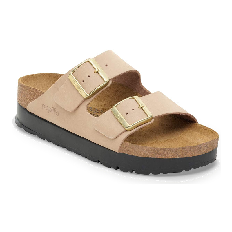 BIRKENSTOCK ARIZONA FLEX PLATFORM NUBUCK-SANDCASTLE