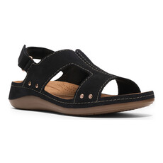 CLARKS WOMEN'S CECILY SUN-BLACK NUBUCK | BEND SHOE CO